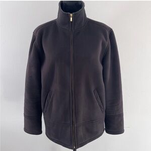 Ralph Lauren Lauren Ralph Lauren Black Heavy Lined Faux Suede Zip Jacket Size M